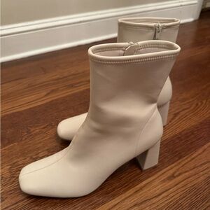 Elegant Cream Ankle Boots
